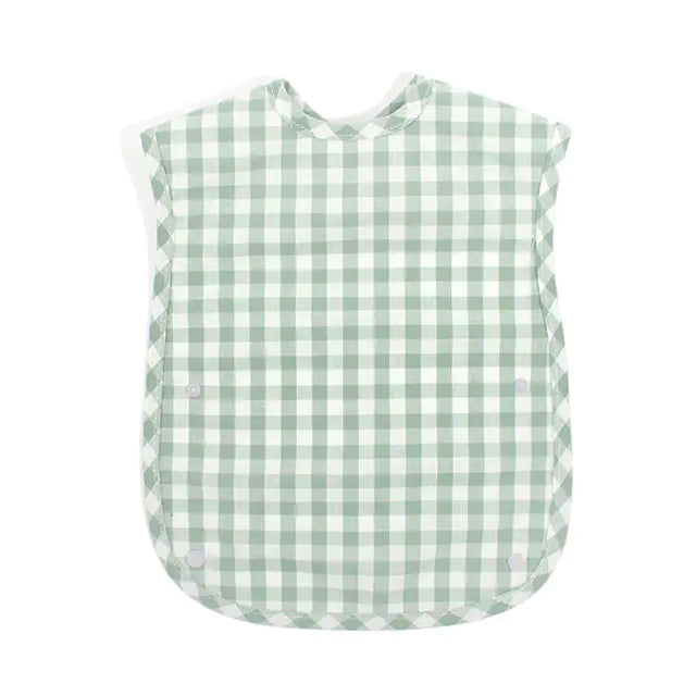 Fashion Plaid Waterproof Cotton Bib for Infants and Kids